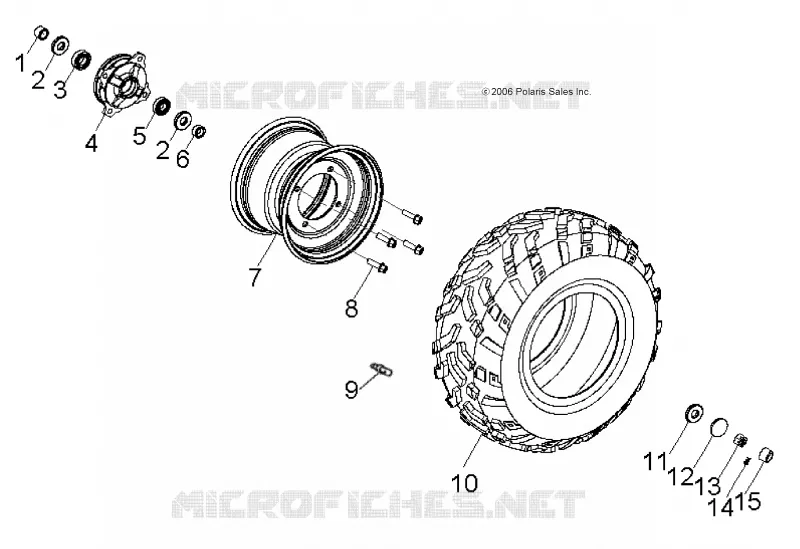 ROUES, FRONT - A11FA09AA (49ATVROUEFRT07SPRT90) Polaris SPORTSMAN 90 2011 SPORTSMAN 90  SPORTSMAN 90