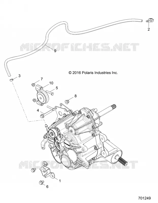 SYSTÈME DE TRANSMISSION, MAIN GEARCASE MOUNTING- Z18VHA57B2 (701249) Polaris RZR 570 2018 RZR 570   RZR 570