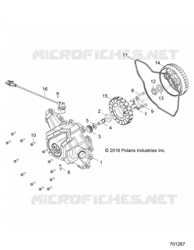 ENGINE, STATOR COVER AND FLYROUE - Z18VHE57BV (701267) Polaris RZR 570 2018 RZR 570 EPS  RZR 570 EPS
