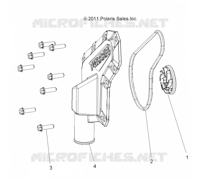 MOTEUR, WATERPUMP IMPELLER AND COVER - Z18VHE57BV (49RGRWATERPUMP12RZR570) Polaris RZR 570 2018 RZR 570 EPS  RZR 570 EPS