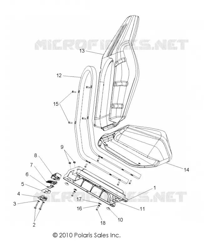 SIEGE ASM. - Z18VHE57BV (49RGRSEAT11RZR) Polaris RZR 570 2018 RZR 570 EPS  RZR 570 EPS