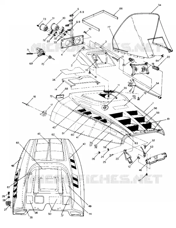CAPOT 400, 500, 500 Classic and 650 Updated 10/88 (4915411541005A) Polaris SNOWMOBILES 400 1989 SKS  NOR 400 SKS - N890559