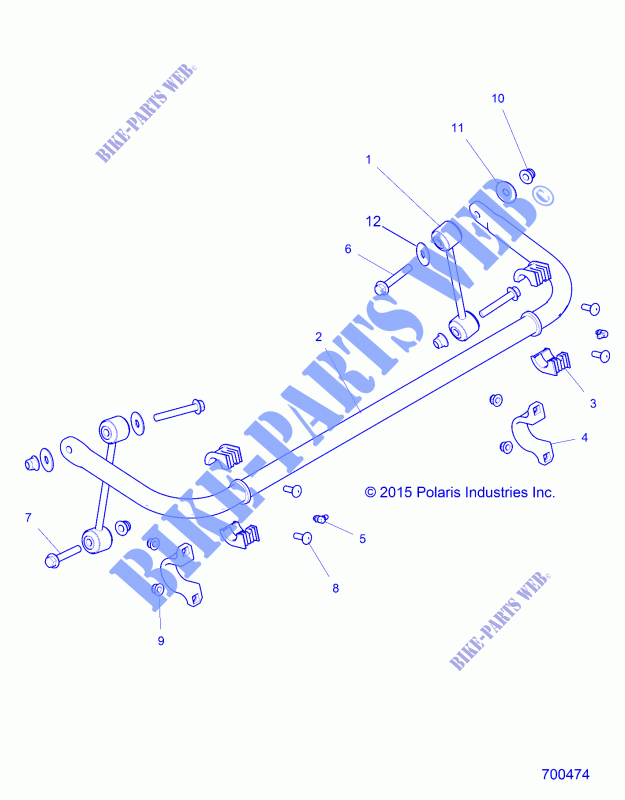 SUSPENSION, BARRE STABILISATRICE ARRIERE   Z18VDE92LS (700474) pour Polaris RZR XP TURBO FOX EDITION LATIN de 2018
