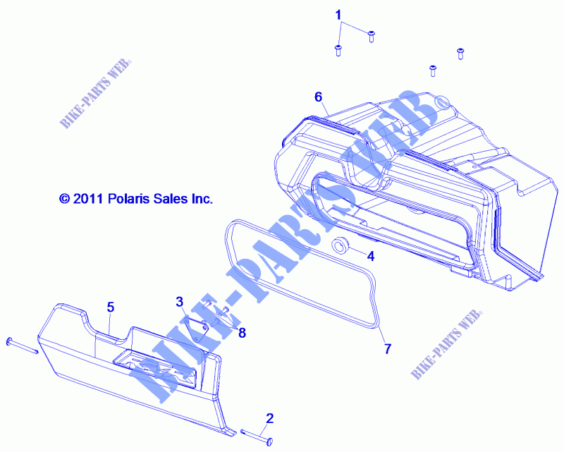 BOITE A GANTS   Z17VHE57AU (49RGRGLOVEBOX12RZR) pour Polaris RZR 570 de 2017