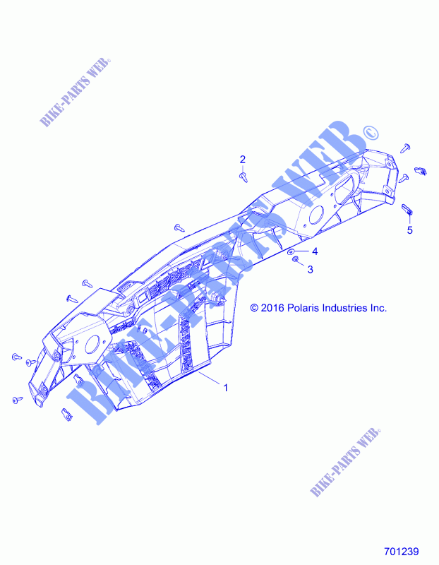 CARROSSERIE ARRIERE BUMPER   Z17VHA57A2/E57AU (701239) pour Polaris RZR 570 de 2017