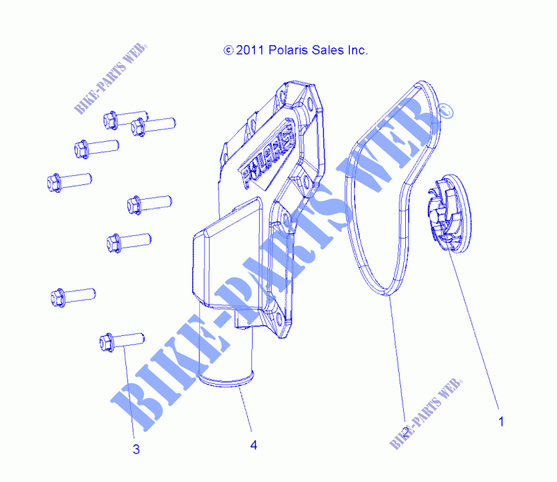 MOTEUR, WATERPUMP IMPELLER AND COVER   Z17VHA57A2/E57AU (49RGRWATERPUMP12RZR570) pour Polaris RZR 570 de 2017