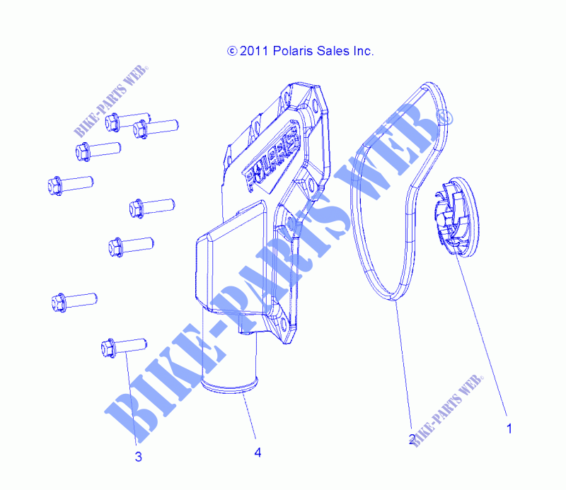 MOTEUR, WATERPUMP IMPELLER AND COVER   Z17VJE57AR (49RGRWATERPUMP12RZR570) pour Polaris RZR S 570  de 2017