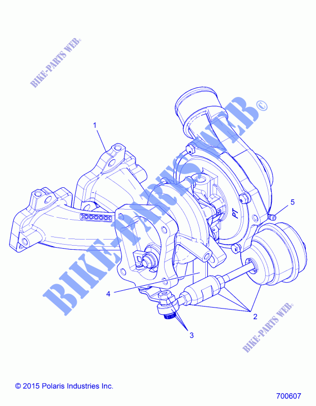 ENGINE, TURBO CHARGER   Z17VDE92NG/NM/NK (700607) pour Polaris RZR XP TURBO MD de 2017