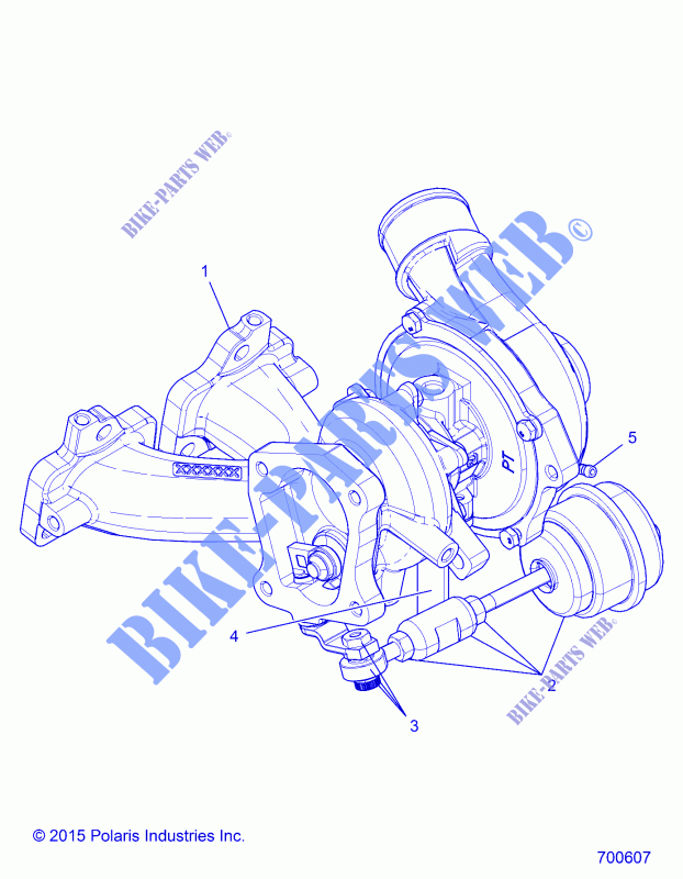 ENGINE, TURBO CHARGER   Z17VDS92CM (700607) pour Polaris RZR XP TURBO TRACTOR de 2017