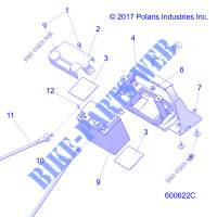 ELECTRICITE, BATTERY/BOX AND CABLES   S18FJB8/FJE8/FJP8 E.S. OPTION (600622C) pour Polaris 800 TITAN SP/ADVENTURE/XC de 2018