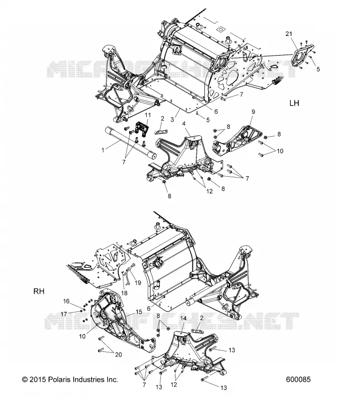 CHASSIS, BULKHEAD ASM. - S17DDE6PSL (600085) Polaris SNOWMOBILES 600 2017 600 SWITCHBACK ADVENTURE  600 SWITCHBACK ADVENTURE