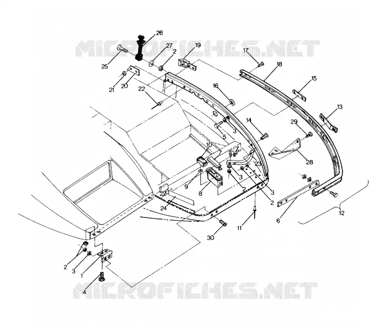 PARE CHOC ET CHARNIERE - 0891549 (4915421542A007) Polaris SNOWMOBILES autre 1989 OTHERS  STAR TRAK - 0891027