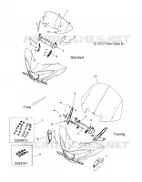 PARE BRISE FAIRING AND DEFLECTORS   V17XDAAA/XTAAA ALL OPTIONS (49VICPARE BRISEMTG14CCT15) pour Polaris CROSS COUNTRY/TOURING de 2017