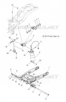 SUSPENSION ARRIERE ASM., SWING ARM AND SHOCK   V17XDAAA/XTAAA ALL OPTIONS (49VICSUSPRR11CC) pour Polaris CROSS COUNTRY/TOURING de 2017