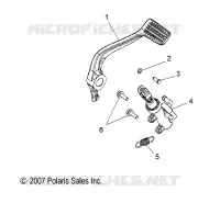BRAKES, BRAKE PEDAL AND REAR MAITRE CYLINDRE   V17CWAAB/CWBAB ALL OPTIONS (49VICBRAKEPEDAL08HMR) pour Polaris HIGH BALL ALL de 2017