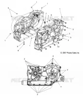 CARTERS MOTEUR   V17CWAAB/CWBAB ALL OPTIONS (49VICCRANKCASE08VN) pour Polaris HIGH BALL ALL de 2017