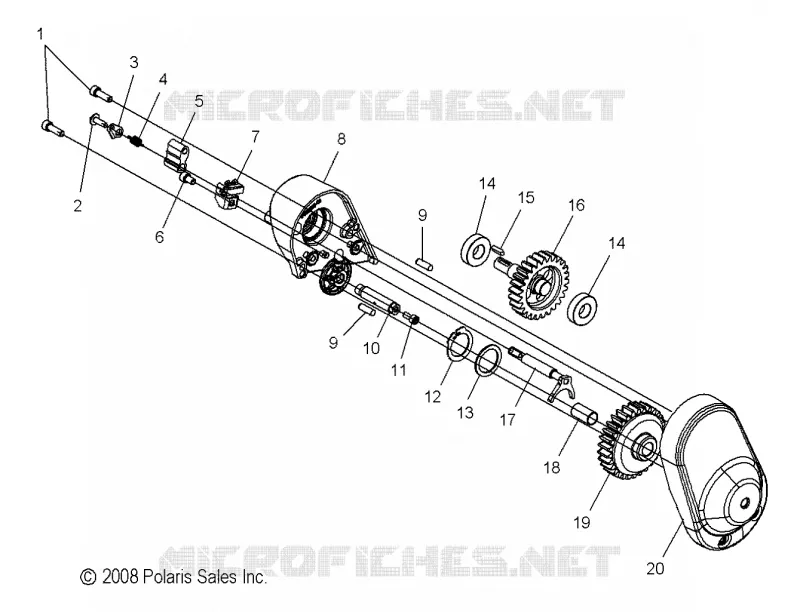 SYSTÈME DE TRANSMISSION, REVERSE DRIVE ASM., UPPER (INTL) - V16SW36 INTL (49VICRVSDRVASM09VN) Polaris VICTORY MOTOCYCLES autre 2016 VISION  VISION ALL OPTIONS  (R03) - V16SW36