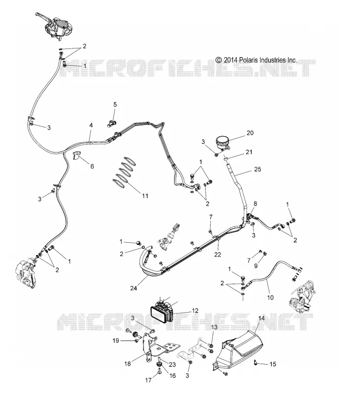 DURITES DE FREIN and RESERVOIR, ABS (INTL ONLY) - V15WW36 (49VICFREINLINE15LWABS) Polaris VICTORY MOTOCYCLES 1731 2015 HIGHBALL  HIGHBALL ALL OPTIONS - V15WB36/WW36