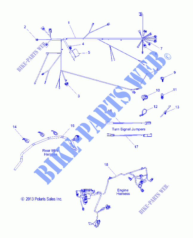 FAISCEAU ELECTRIQUEES   V15WB36/WW36 ALL OPTIONS (49VICHARNESS14XB) pour Polaris HIGHBALL de 2015