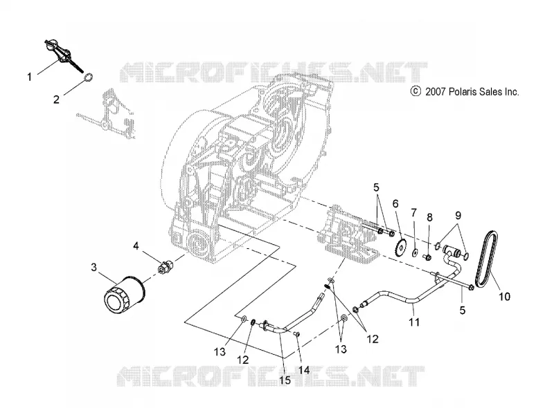 POMPE A HUILE MOUNTING AND DIPSTICK - V15WB36/WW36 ALL OPTIONS (49VICOILPUMPMTG08VEGAS) Polaris VICTORY MOTOCYCLES 1731 2015 HIGHBALL  HIGHBALL ALL OPTIONS - V15WB36/WW36