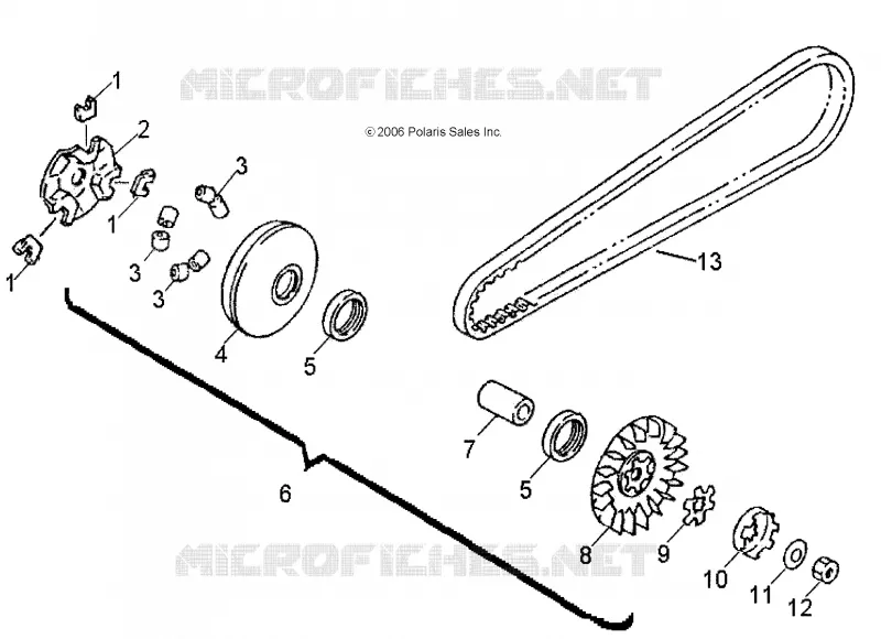 SYSTÈME DE TRANSMISSION, PRIMARY CLUTCH - A10KA05AB/AD (49ATVPRIMARY07OTLW90) Polaris OUTLAW 50 2010 OUTLAW 50  OUTLAW 50