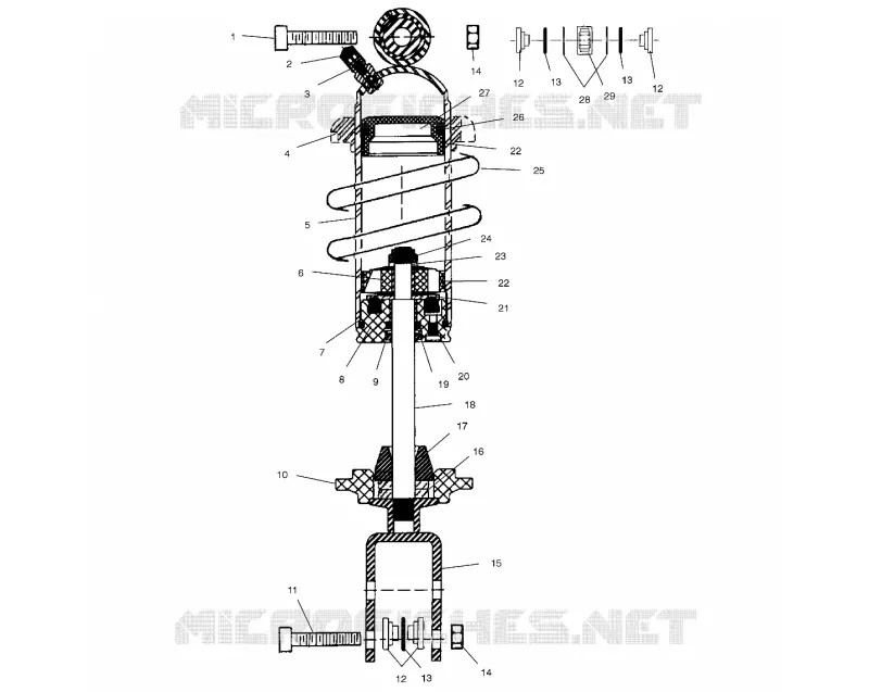 AMORTISSEUR ARRIERE - V01CS15DA (4966166616B003) Polaris VICTORY MOTOCYCLES 1507 2001 V92SC SPORTCRUISER  SPORTCRUISER - V01CS15DF