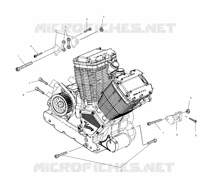 MOTEUR, MOUNTING - V01CS15DA (4966166616B014) Polaris VICTORY MOTOCYCLES 1507 2001 V92SC SPORTCRUISER  SPORTCRUISER - V01CS15LE