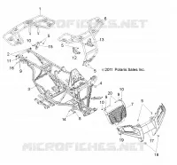 CHASSIS, CADRE, RACKS AND BUMPER   A10EA32AA (49ATVBUMPER10BOSS) pour Polaris TRAIL BOSS 330 de 2010