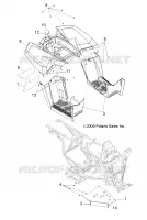 HABITACLE ARRIERE and REPOSE PIED   A10EA32AA (49ATVCABRR10BOSS) pour Polaris TRAIL BOSS 330 de 2010