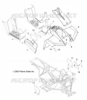 HABITACLE AVANT ET PANNEAUX LATERAUX   A10EA32AA (49ATVCAB10BOSS) pour Polaris TRAIL BOSS 330 de 2010