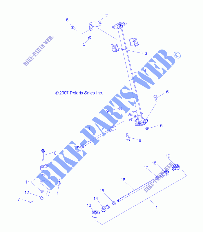 COLONNE DE DIRECTION   A09BG50AA (49ATVDIRECTION08SCRAM) pour Polaris SCRAMBLER 500 4X4 de 2009