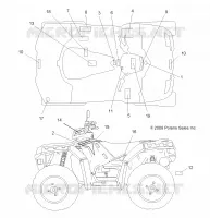 EMBLEMES   A09ZX85FS/CFS (49ATVEMBLEMES09SPEPS850I) pour Polaris SPORTSMAN XP EPS 850 INTL de 2009
