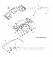 HABITACLE ARRIERE and REAR RACK   A09ZX85FS/CFS (49ATVCABRR09SPEPS550) pour Polaris SPORTSMAN XP EPS 850 INTL de 2009