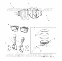 MOTEUR, VILEBREQUIN AND PISTON   A09ZX85FS (49ATVVILEBREQUIN09SPXP850) pour Polaris SPORTSMAN XP EPS 850 INTL de 2009