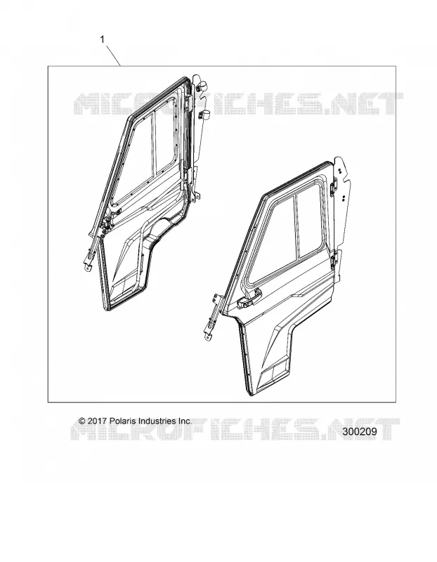 CARROSSERIE - CABINE / PORTES - L18U2NAEFA/FLA (300209) Polaris GEM  ELECTRIC 2018 eM 1400   EM1400  (R06) - L18U2NAEFA/EMA/FLA