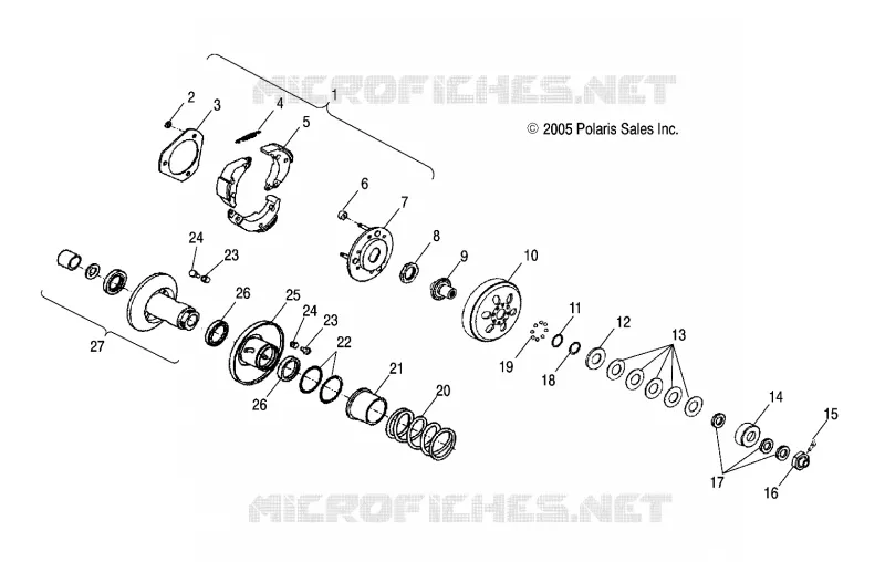 EMBRAYAGE - A07PB20AA/AD (4999202449920244A11) Polaris PHOENIX 200 2007 PHOENIX 200  PHOENIX 200