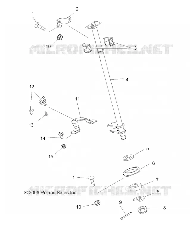 COLONNE DE DIRECTION ET VERROUILLAGE - A07MH76FA (49ATVDIRECTION075EFIIN) Polaris SPORTSMAN 800 2007 SPORTSMAN 800 EFI INTL  SPORTSMAN 800 EFI INTL - A07MH76FA