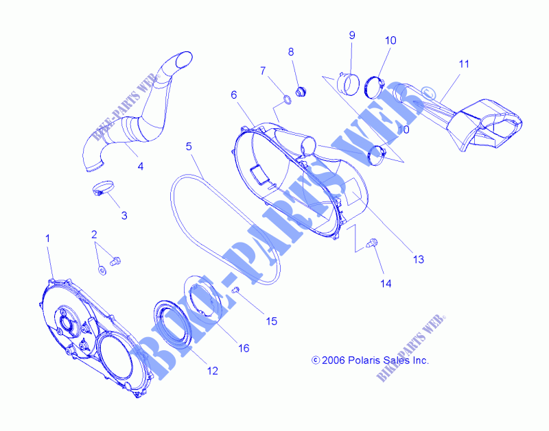 COUVERCLE D'EMBRAYAGE   A07TH50EA (49ATVEMBRAYAGECVRX2500EFI) pour Polaris SPORTSMAN X2 500 EFI QUAD de 2007