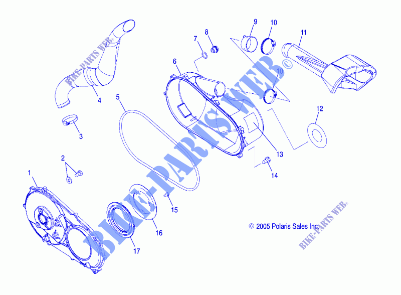 COUVERCLE D'EMBRAYAGE   A06MN50AU/AW (4999204069920406C13) pour Polaris SPORTSMAN X2 de 2006