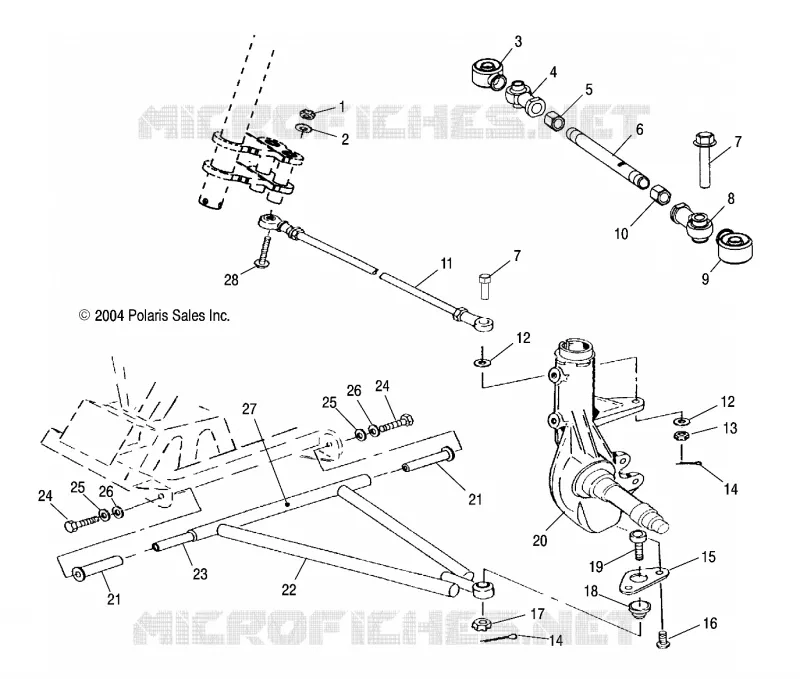 A-ARM and SUPPORT MOUNTING - A05CB32AA (4999200489920048B11) Polaris ATV 330 2005 MAGNUM 330 2X4  MAGNUM 330 2X4 - A05CB32AA