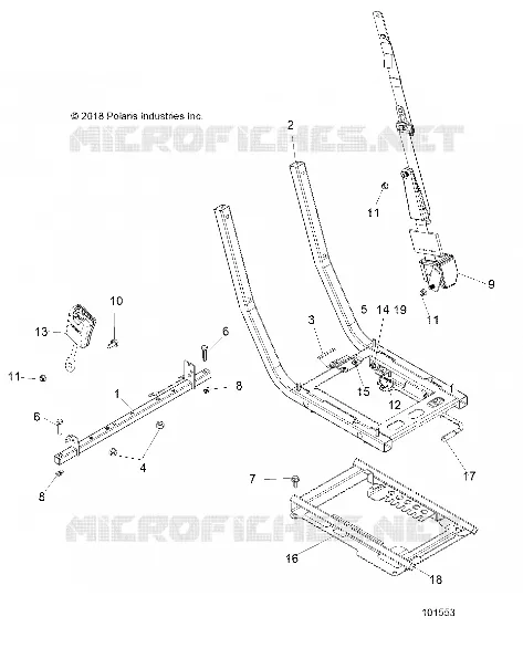 SIEGE MOUNTING AND BELT - A19DBA50A5 (101553) Polaris ACE 500 2019 ACE 500 SOHC  ACE 500 SOHC