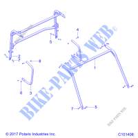 CHASSIS, CABINE AND SIDE BARS   A19HZA15N1/N7 (C101408) pour Polaris ATV RGR 150 EFI  de 2019