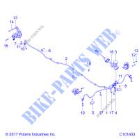 DURITES DE FREIN AND MASTER CYLINDER   A19HAA15A7/B7 (C101403) pour Polaris ACE 150 EFI de 2019