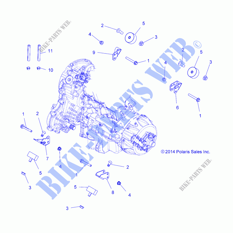 ENGINE, MOUNTING AND SUPPORT TRANSMISSION   A18SXM95AL  pour Polaris SPORTSMAN XP 1000 HIGH LIFTER EDITION de 2018