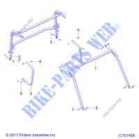 CHASSIS, CABINE AND SIDE BARS   A18HZA15N4 (C101408) pour Polaris RGR 150 EFI de 2018