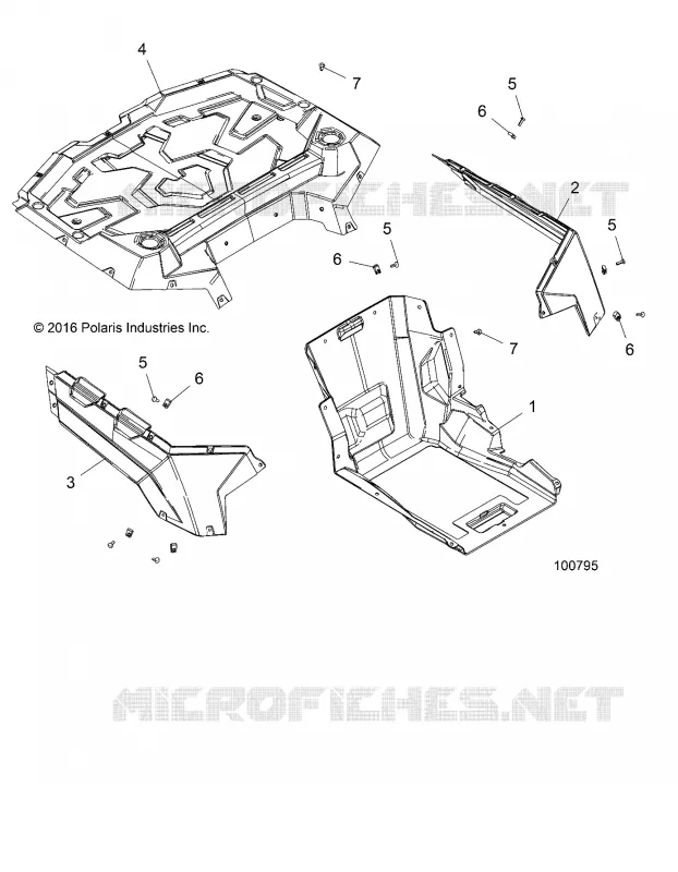 COFFRE ARRIERE AND FENDERS - A17HAA15A7/B7 (100795) Polaris ACE 150 2017 ACE 150  ACE 150