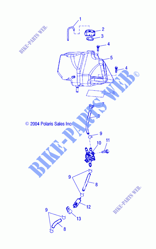 CARBURANT TANK   A05PB20AA/AB/AC/AD (4999659965B08) pour Polaris PHOENIX 200 de 2005