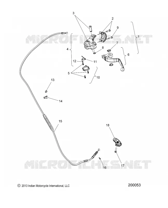 CONTROLS, LEVIER D'EMBRAYAGE AND CABLE - N16THAAA ALL OPTIONS (200053) Polaris INDIAN MOTORCYCLE 1800 2016 SPRINGFIELD  SPRINGFIELD