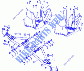 CHASSIS, A ARM AND REPOSE PIED   A16YAF09AA (A00049) pour Polaris SPORTSMAN 90 de 2016