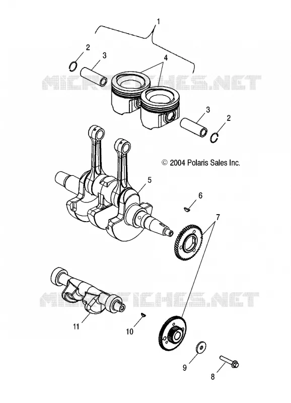 VILEBREQUIN AND PISTON - A05MH68AK/AN/AD (4994199419D08) Polaris SPORTSMAN 700 2005 SPORTSMAN 700  SPORTSMAN 700 - A05MH68AK/AN/AD